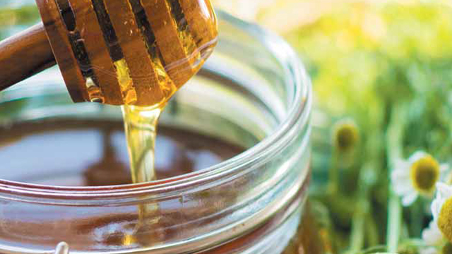 Honey in a container